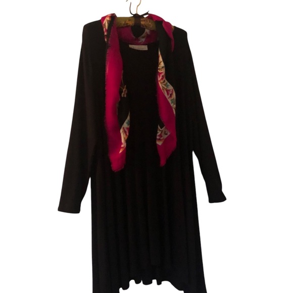 Philosophy Swing Dress Asymmetrical Hem Long Sleeves Round Neck Versatile Comfy - Picture 8 of 11